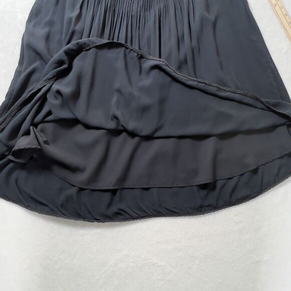 Aritzia Wilfred Sonore Babydoll Dress Sz L Black Pintuck Pleat Short  Sleeve - Picture 11 of 15